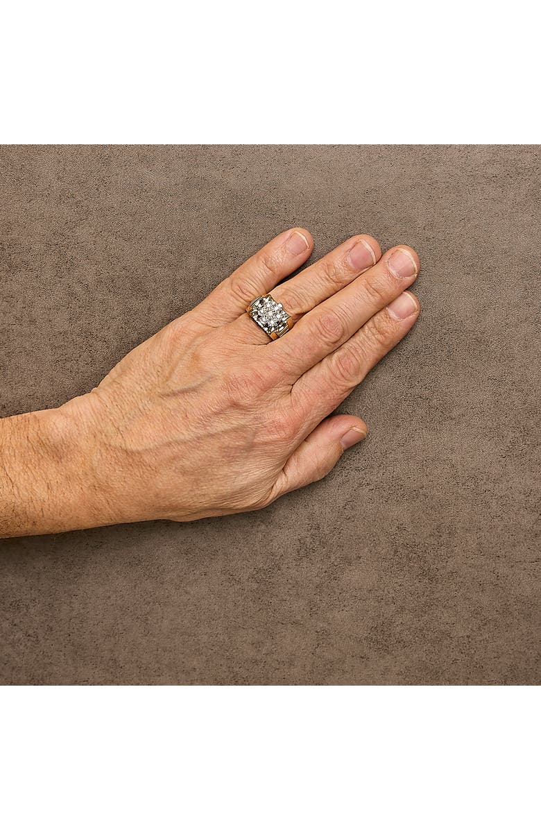 Haus of Brilliance 14K Yellow Gold Plated Silver 1/3 Cttw Miracle-Set Floral Diamond Cluster Ring, Alternate, color, Yellow