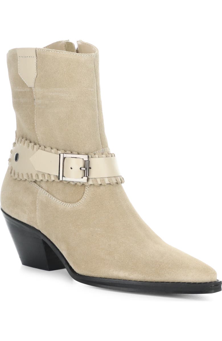 Bos. & Co. Tartan Bootie, Main, color, Beige Suede