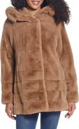 Gallery Hooded Faux Fur Coat