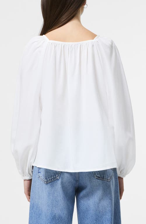 French Connection Balloon Sleeve Button-up Shirt In White