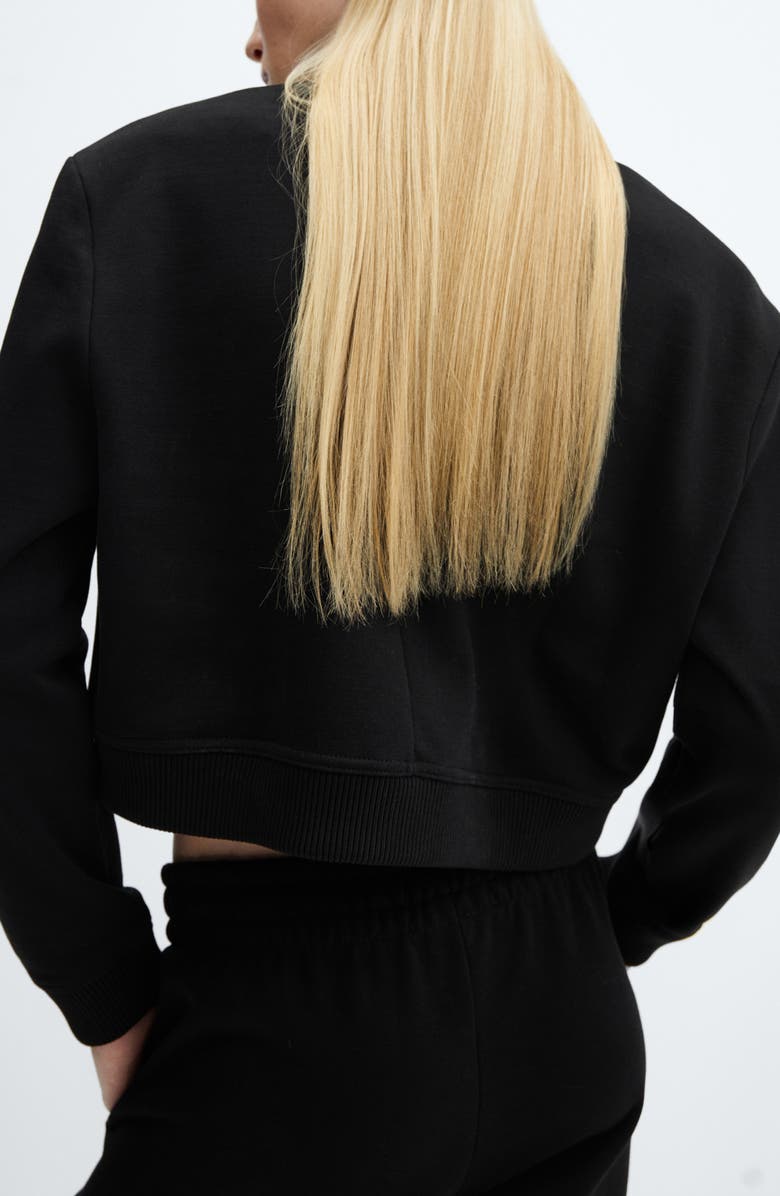 MANGO Cotton Blend Crop Bomber Jacket, Alternate, color, 