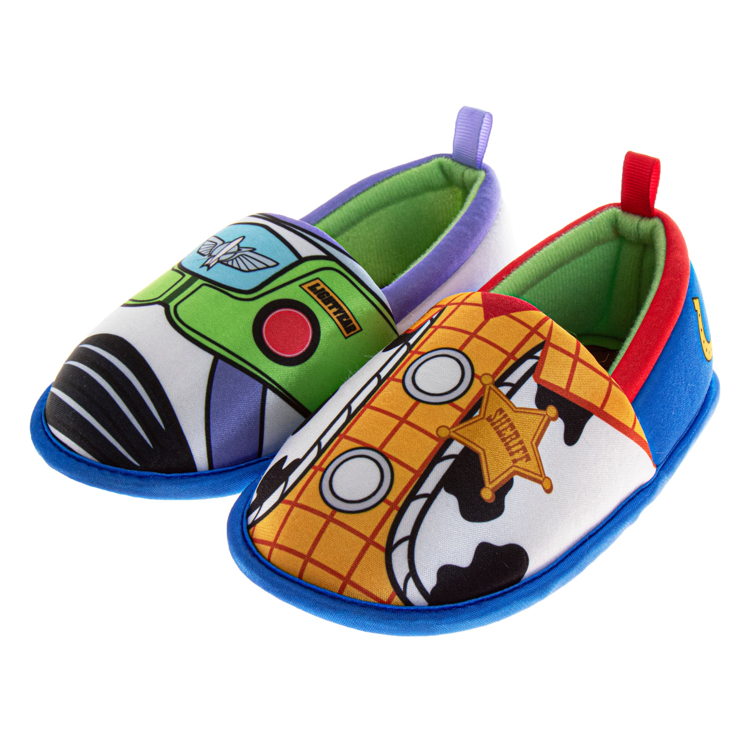 Disney Toy Story Woody & Buzz Slippers, Alternate, color, Red/Blue