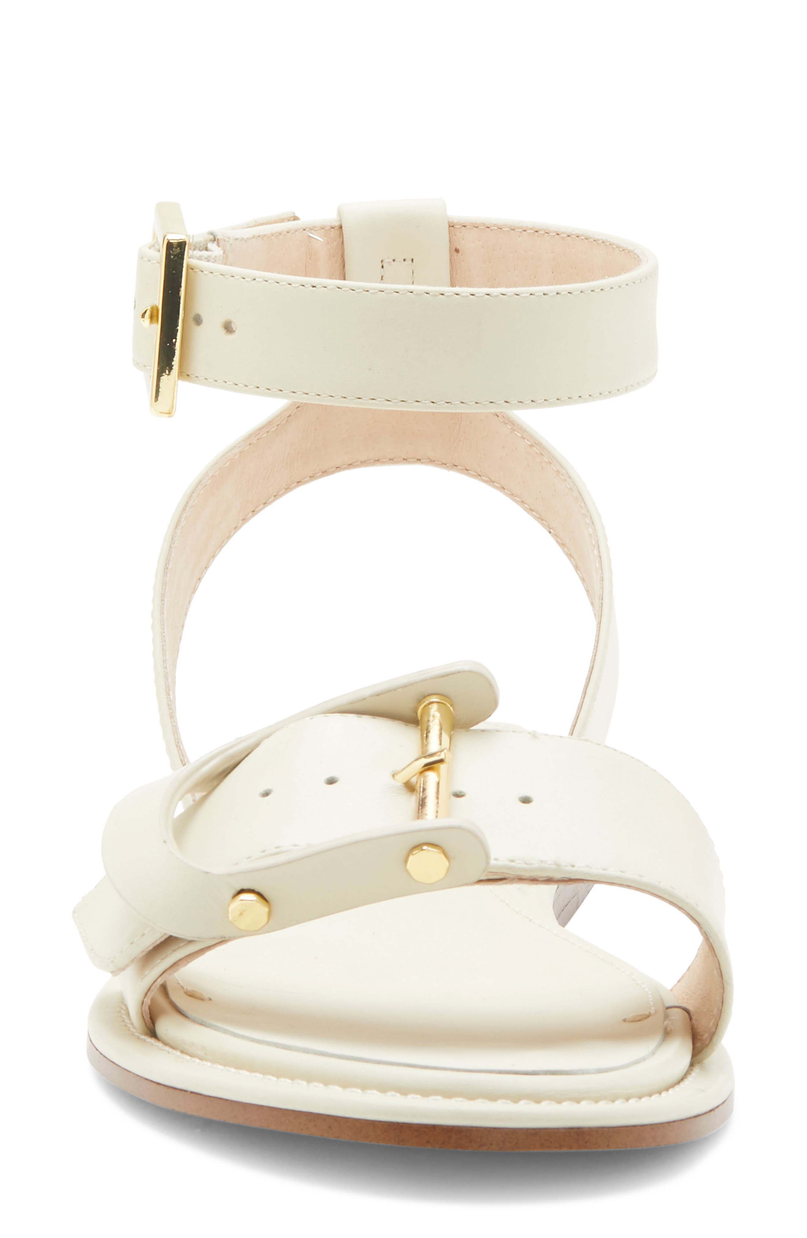 Benue Ankle Strap Sandal, Alternate, color, WHITE LEATHER