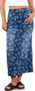 HINT OF BLU Floral Denim Maxi Skirt