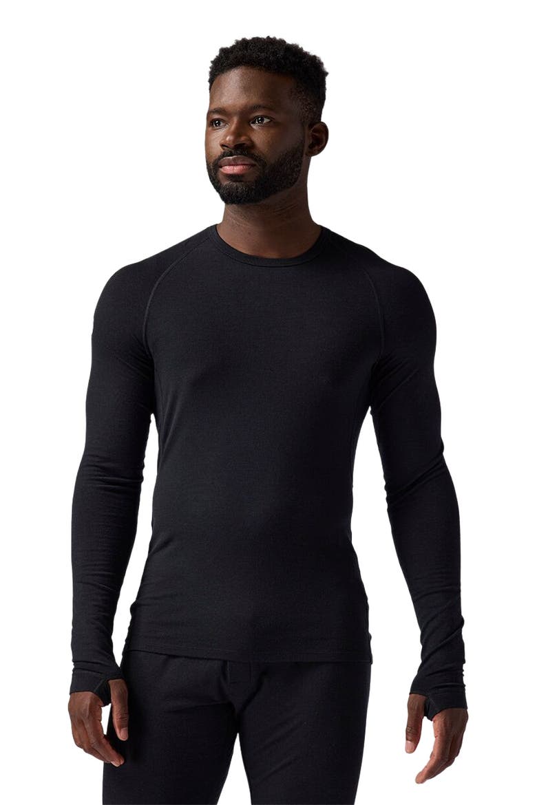 Cedars Rws Merino Lt-Wt Baselayer Crew Top - Men's, Main, color, Black