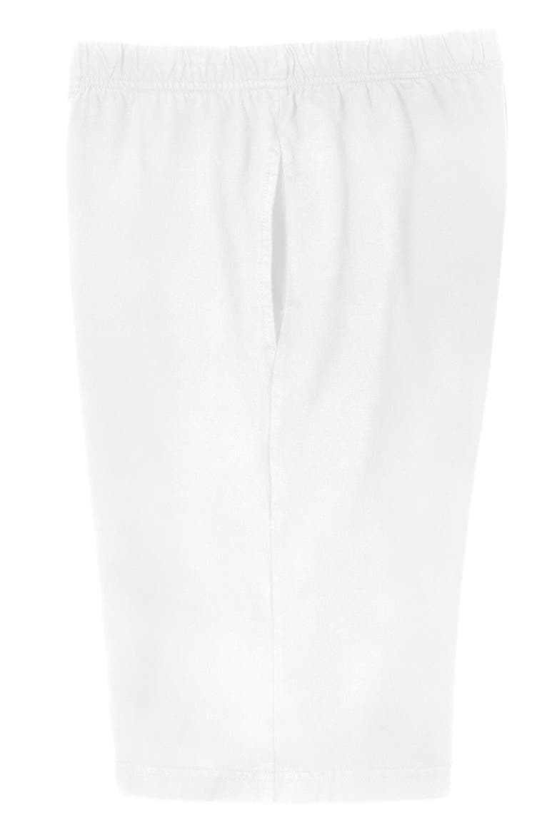 Mens Super-Soft 100% Cotton UPF 50+ Athletic Workout Shorts w/Pockets, Alternate, color, White