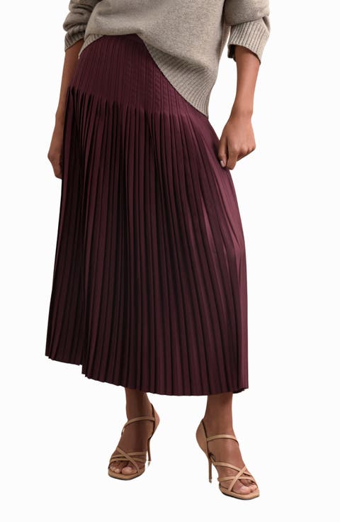 Savannah High Waist Pleated Skirt