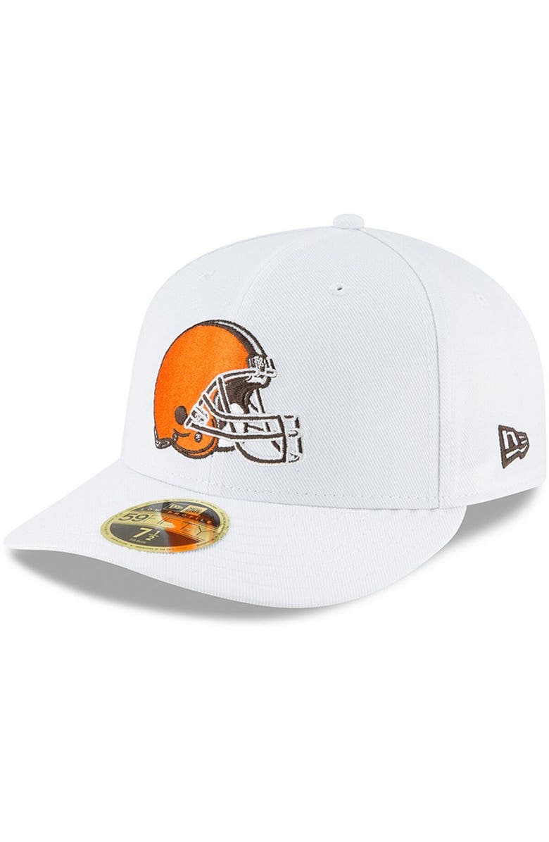 New Era Men's New Era White Cleveland Browns Omaha Low Profile 59FIFTY Fitted Hat, Main, color,