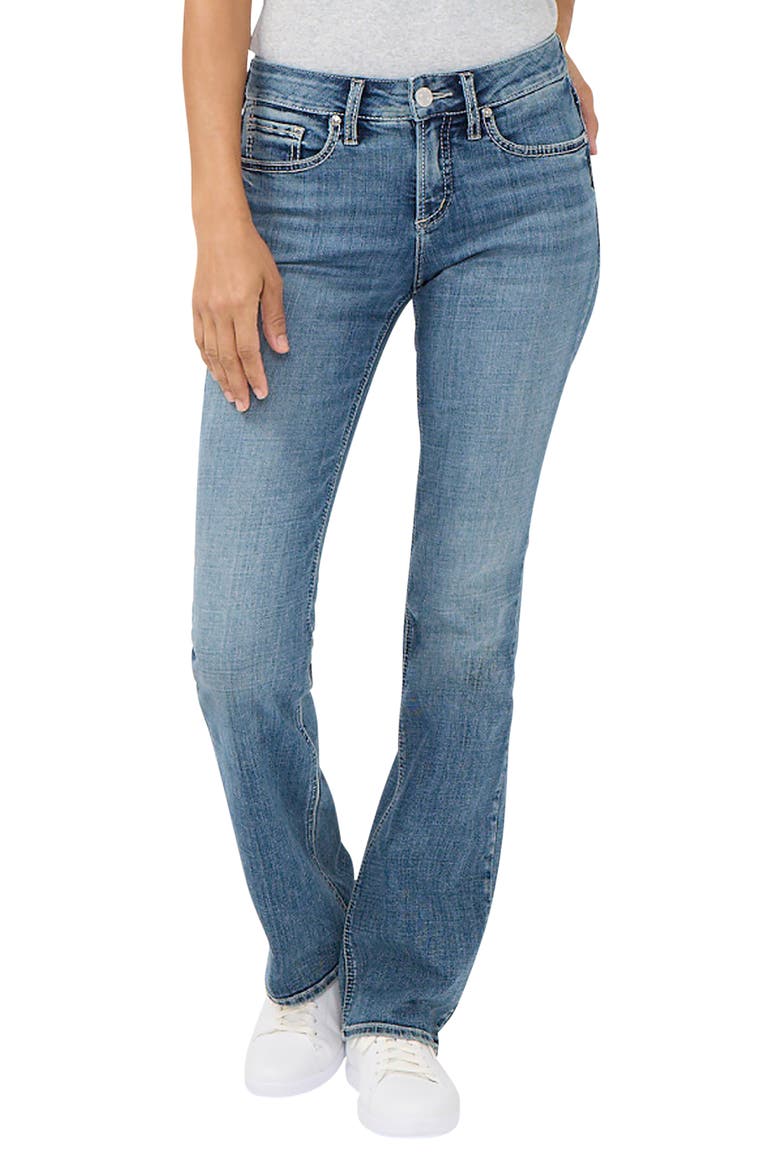 Suki Curvy Mid Rise Slim Bootcut Jeans, Main, color, BELLE
