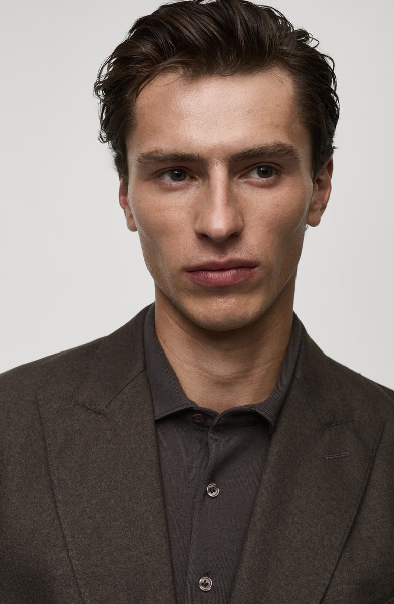 MANGO Double Breasted Flannel Sport Coat, Alternate, color,