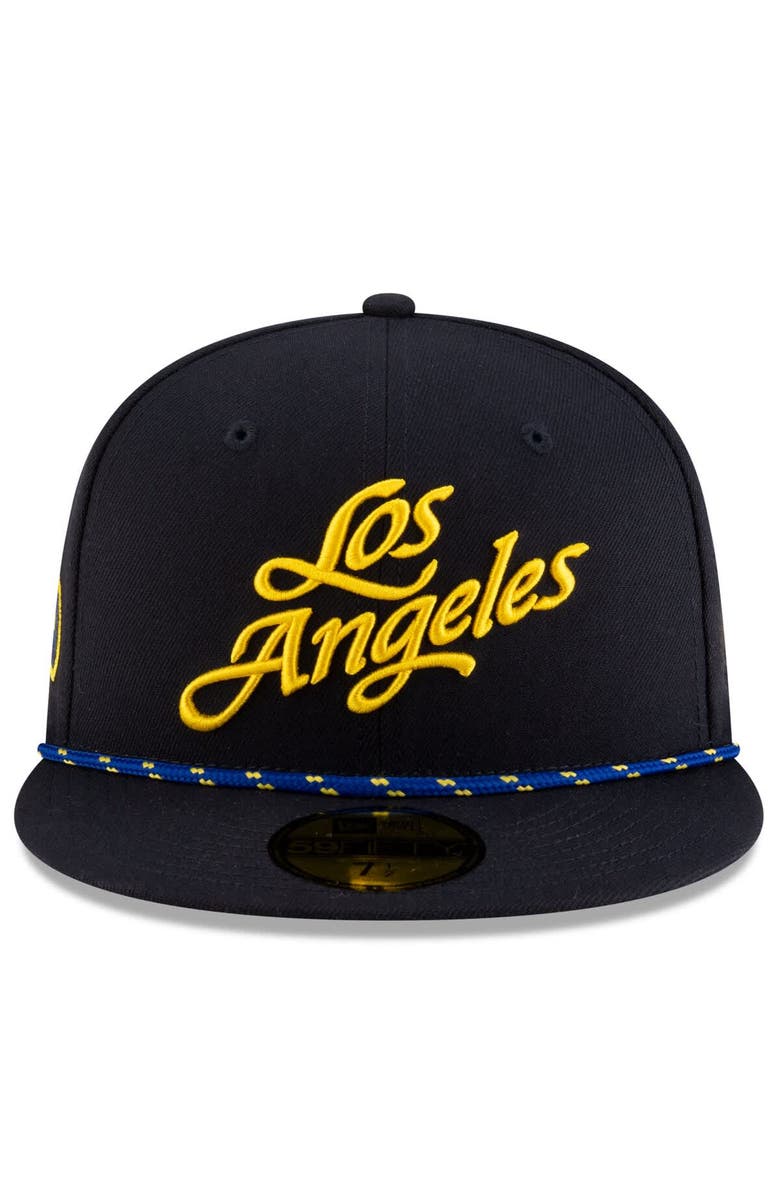 New Era Men's New Era Midnight Blue Los Angeles Rams 2025 Rivalries Collection Sideline Rope 59FIFTY Fitted Hat, Alternate, color, Navy