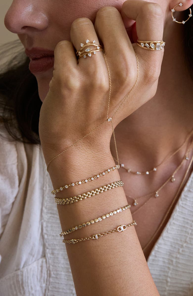 Zoë Chicco 14K Gold Diamond Bezel Disc Link Tennis Bracelet, Alternate, color, 14K Yellow Gold