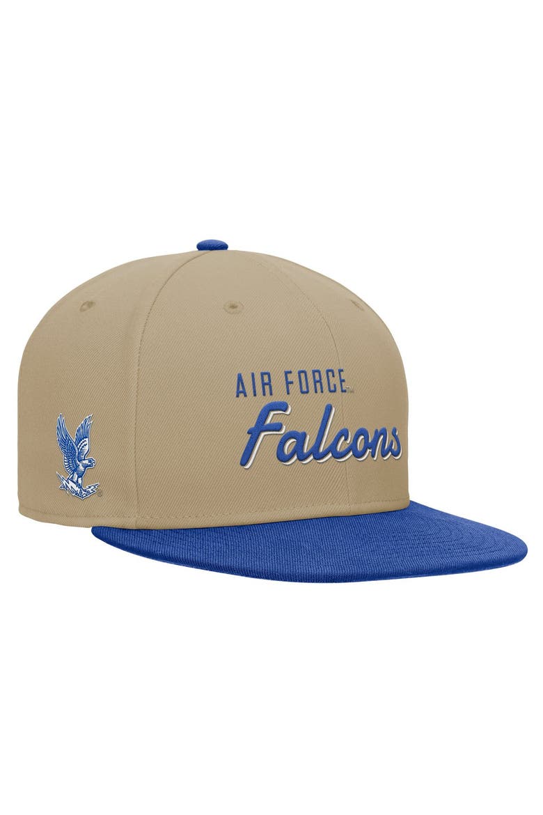 Men's Nike Beige/Royal Air Force Falcons Pro Dri-FIT Snapback Hat, Main, color, Beige
