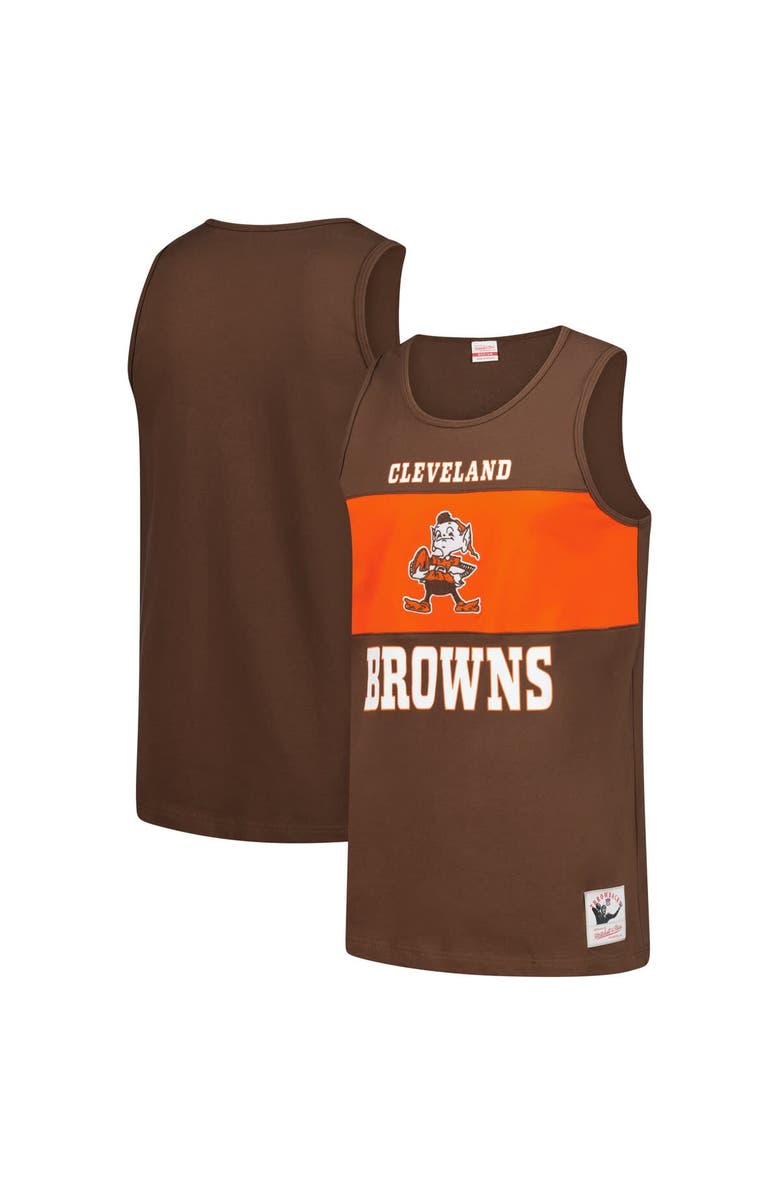 Mitchell & Ness Men's Mitchell & Ness Brown Cleveland Browns Retro Colorblock Tank Top, Main, color, Brown