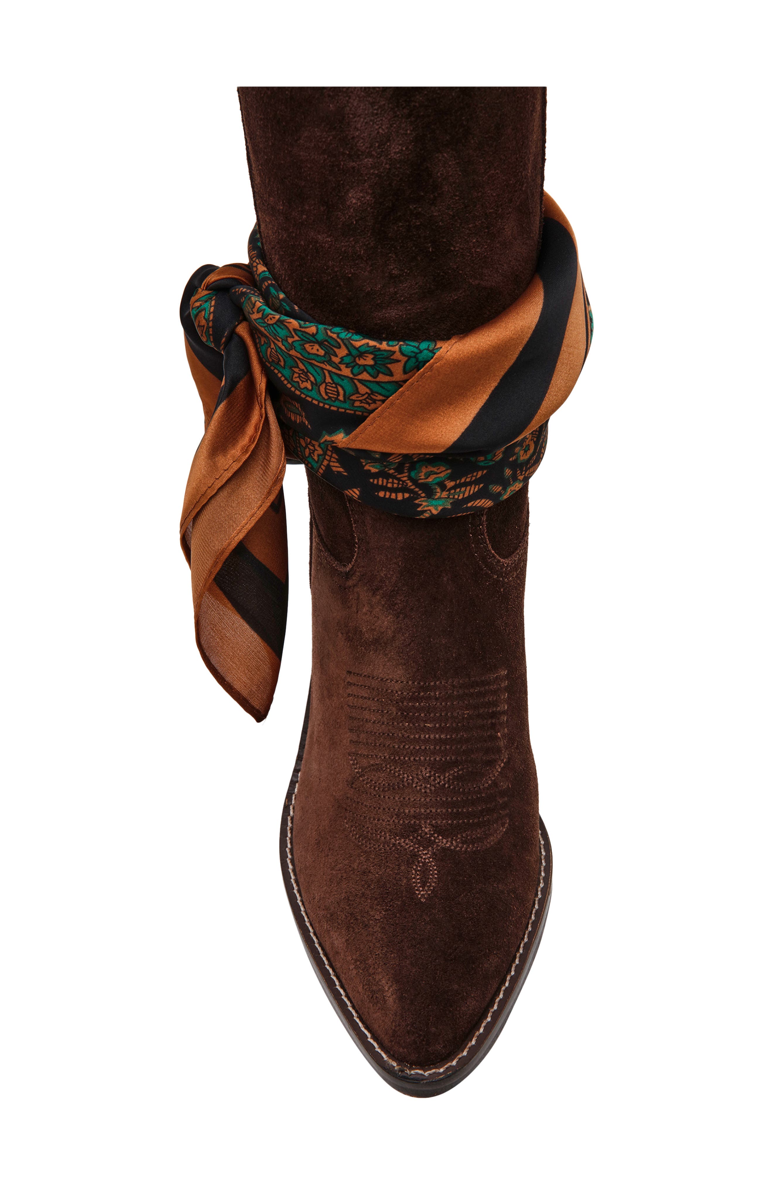 Steve Madden Sally Scarf Boot, Alternate, color, Brown Suede