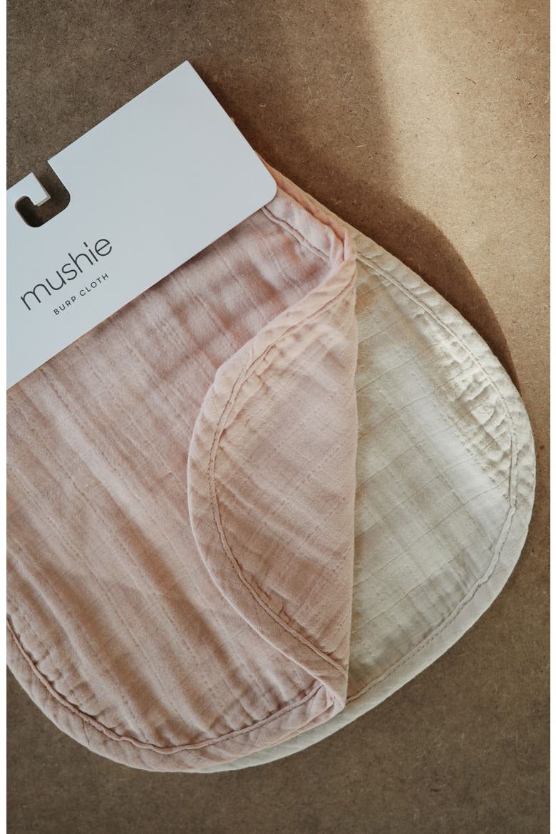 Assorted 2-Pack Organic Cotton Muslin Burp Cloths, Alternate, color, BLUSH/ FOG