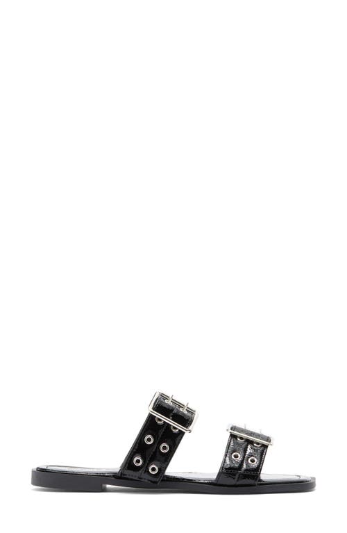 Wild Diva Lounge Belize Buckle Strap Slide Sandal In Black