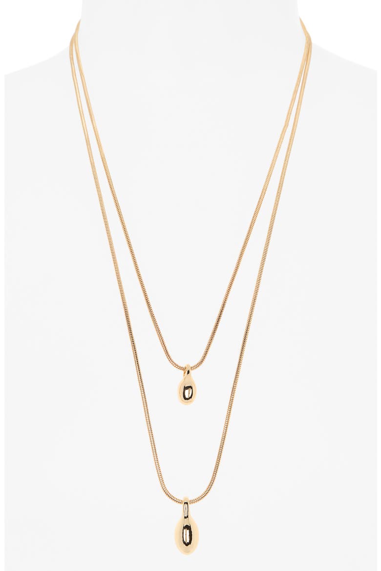 Teardrop Layered Necklace, Alternate, color, GOLD