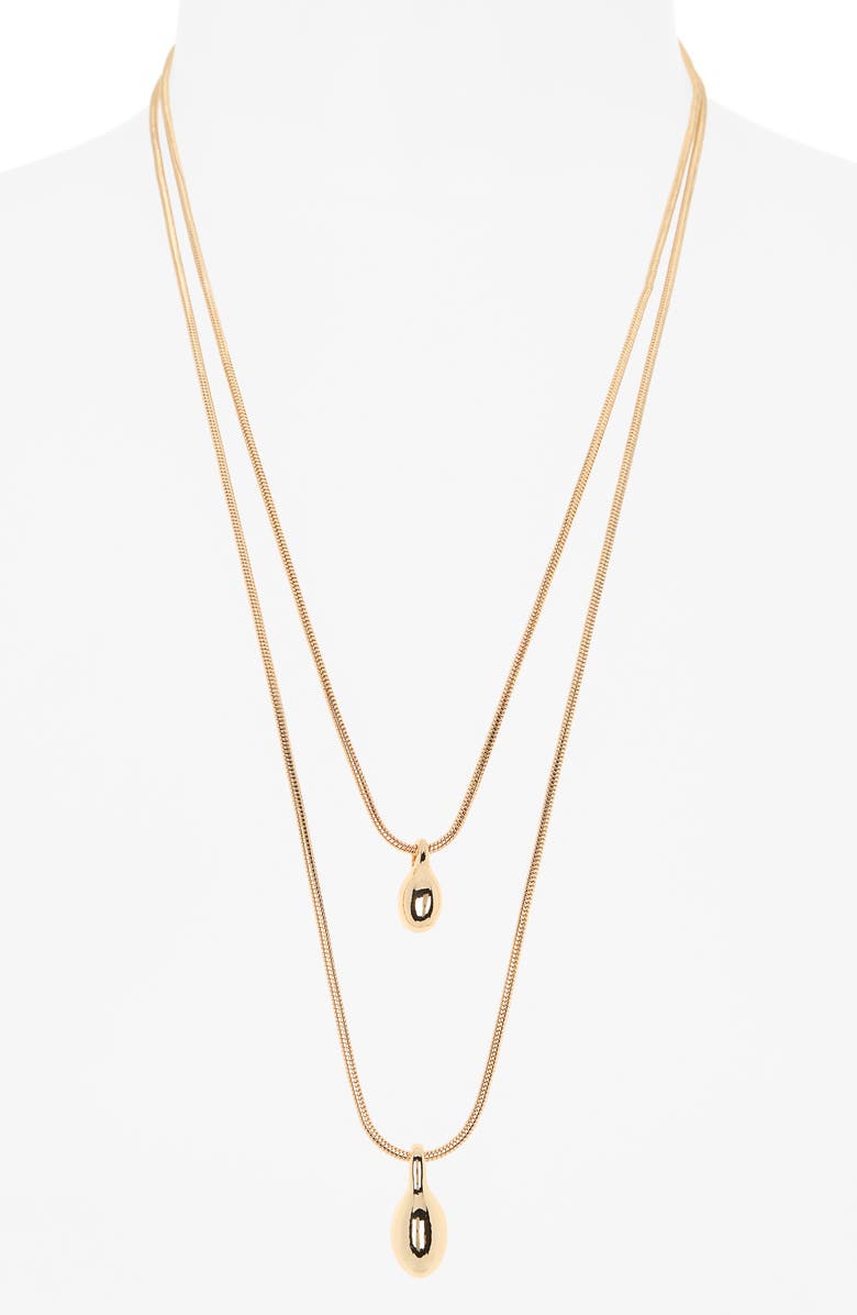 NORDSTROM RACK Teardrop Layered Necklace, Alternate, color, Gold
