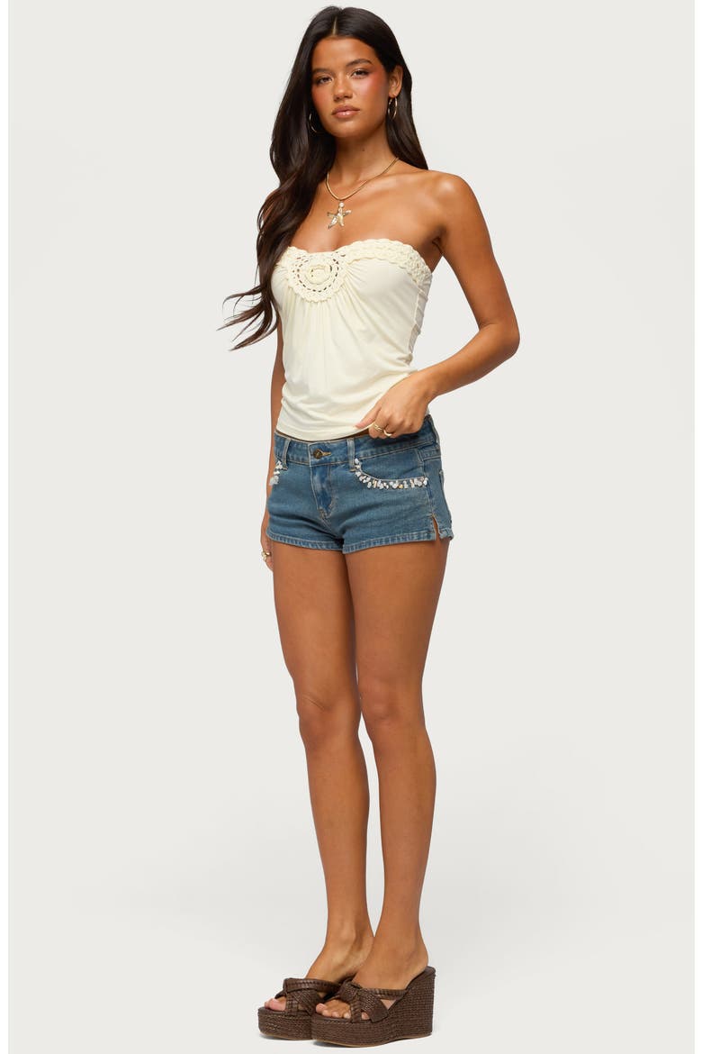 Ashlinn Crochet Strapless Top, Alternate, color, CREAM