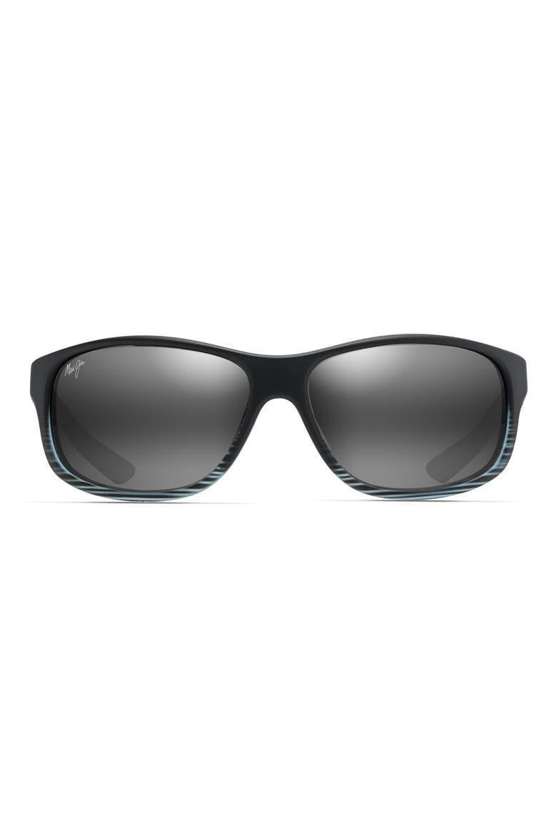 Kaiwi Channel 62mm PolarizedPlus2® Rectangular Sunglasses, Main, color, GREY BLACK STRIPE NEUTRAL