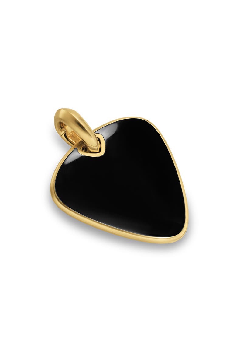 Men's Streamline Pick Amulet in 18K Yellow Gold, Main, color, BLACK