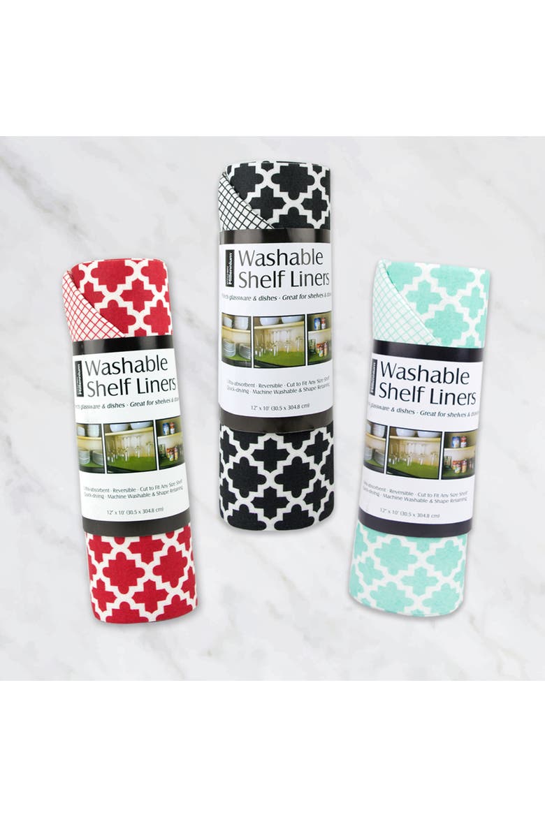 Lattice Print Reusable Shelf Liner Set/2, Alternate, color, Aqua
