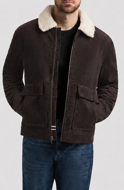 Crace Corduroy Jacket with Faux Shearling Collar