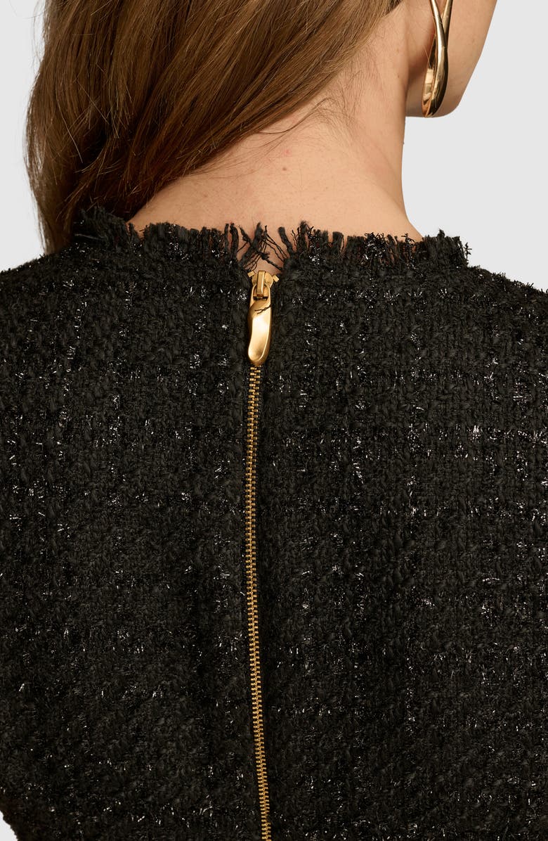 Donna Karan New York Metallic Tweed Midi Dress, Alternate, color, 