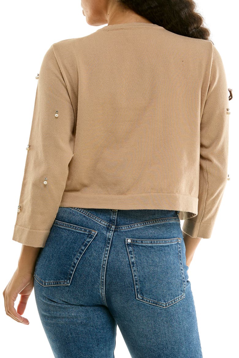 Faux Pearl & Rhinestone Bolero, Alternate, color, TAN