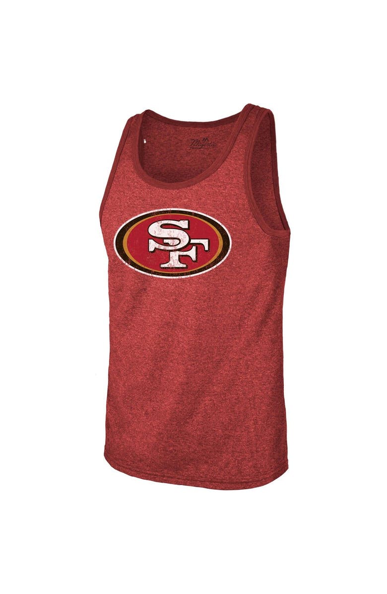 Majestic Threads Men's Majestic Threads Deebo Samuel Scarlet San Francisco 49ers Name & Number Tri-Blend Tank Top, Alternate, color, 