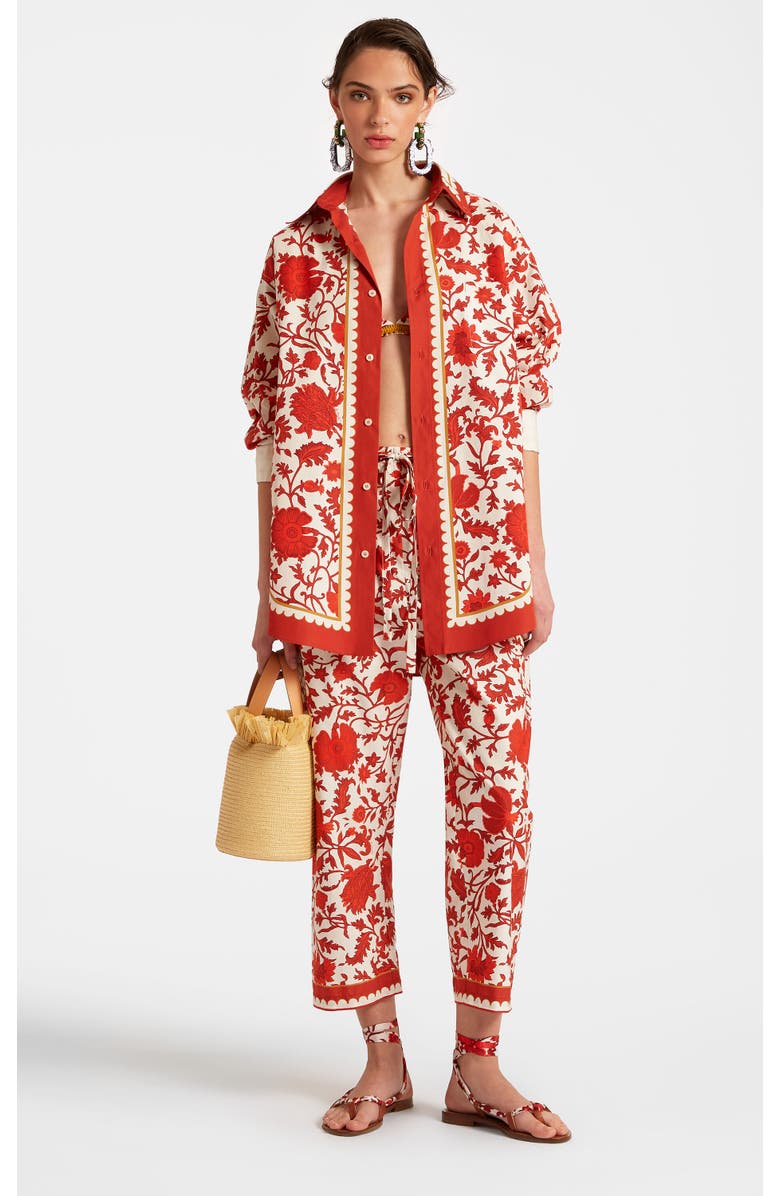 La DoubleJ Drawstring Pants, Main, color, Dragonflower Mini Red