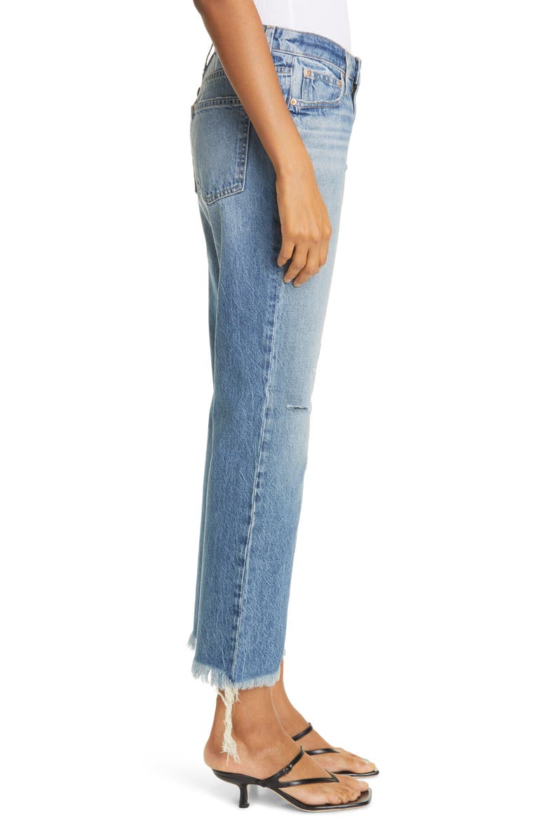Jonathan Simkhai Standard Eliot Ripped High Waist Ankle Jeans, Alternate, color, Venice