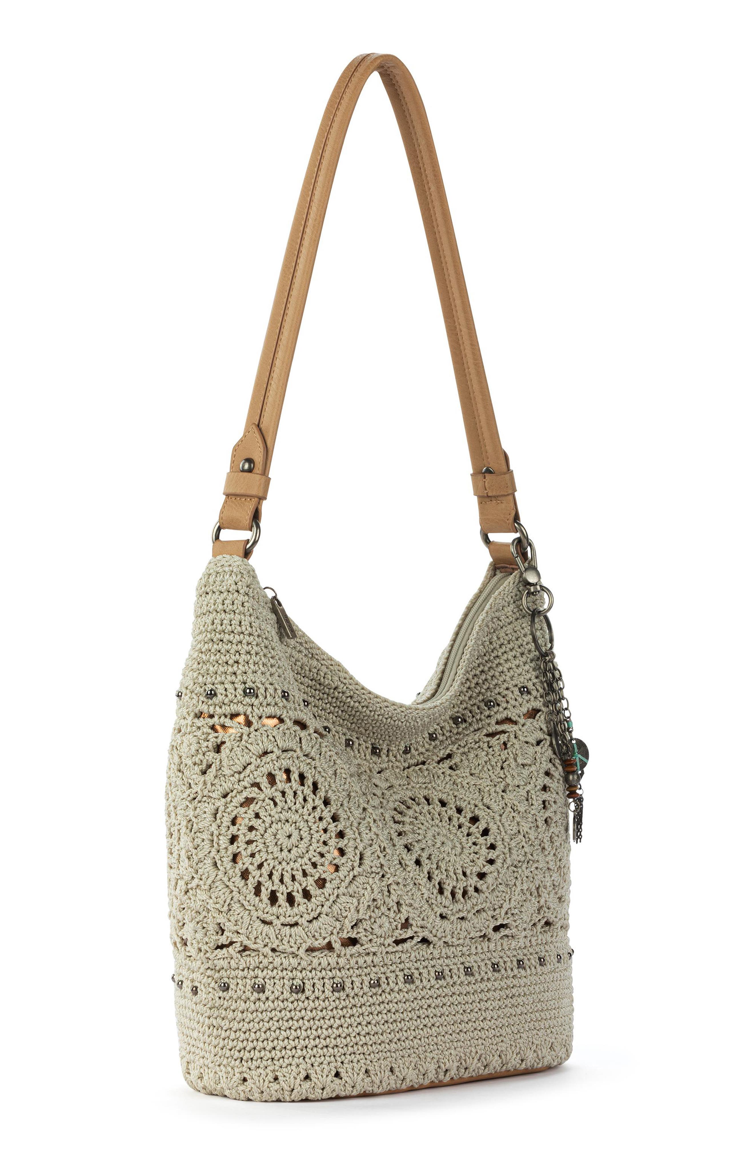 The Sak Sequoia Crochet Hobo, Alternate, color, Natural Grey Medallion