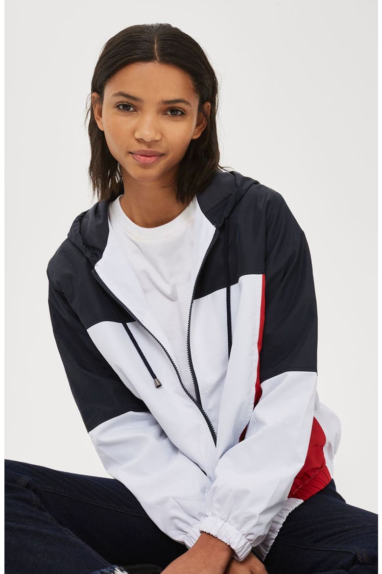 Colorblock Windbreaker Jacket, Alternate, color, WHITE MULTI