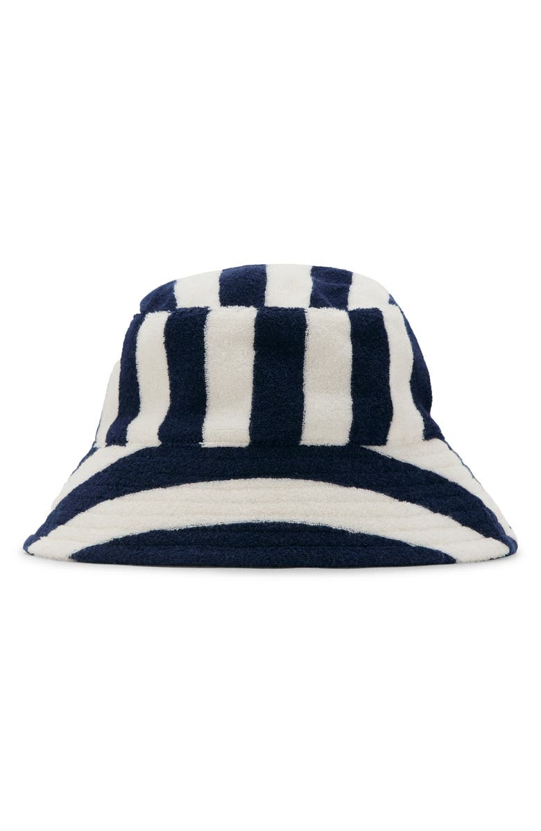 MANGO Stripe Terry Cloth Bucket Hat, Main, color,