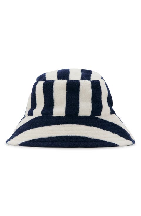 Stripe Terry Cloth Bucket Hat