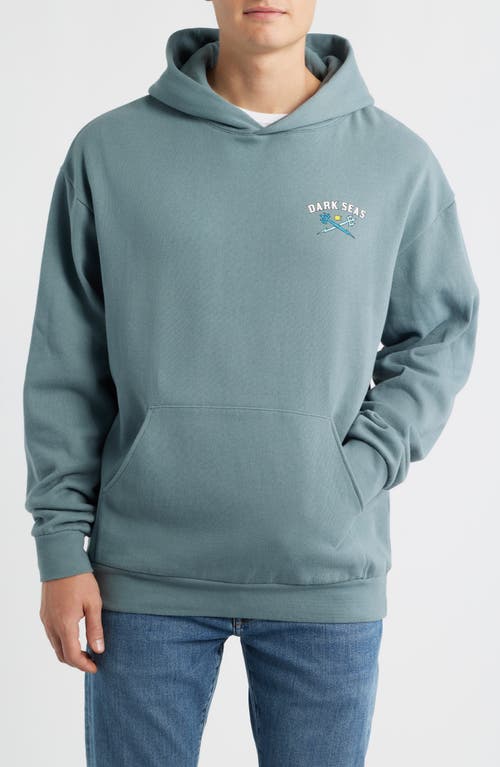 DARK SEAS Sailor's Sun Oversize Cotton Blend Hoodie in Blue Magic 