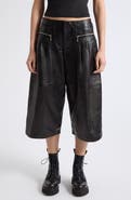 R13 Triple Pleat Leather Culottes