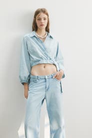 H&M Denim Wrap Blouse