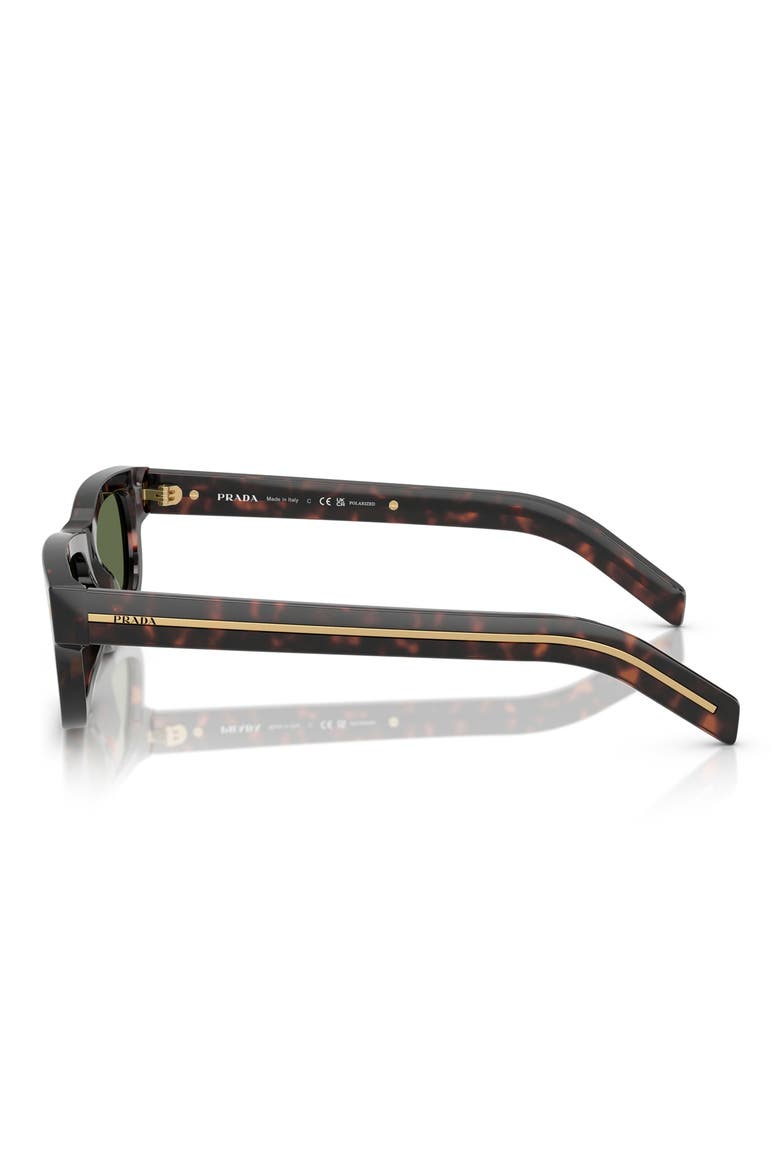 57mm Polarized Rectangular Sunglasses, Alternate, color, BROWN TORTOISE