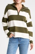 Vigoss Rugby Stripe Quarter Zip Sweater