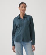 Pact Organic Cotton Relaxed Slub Long Sleeve Button Up
