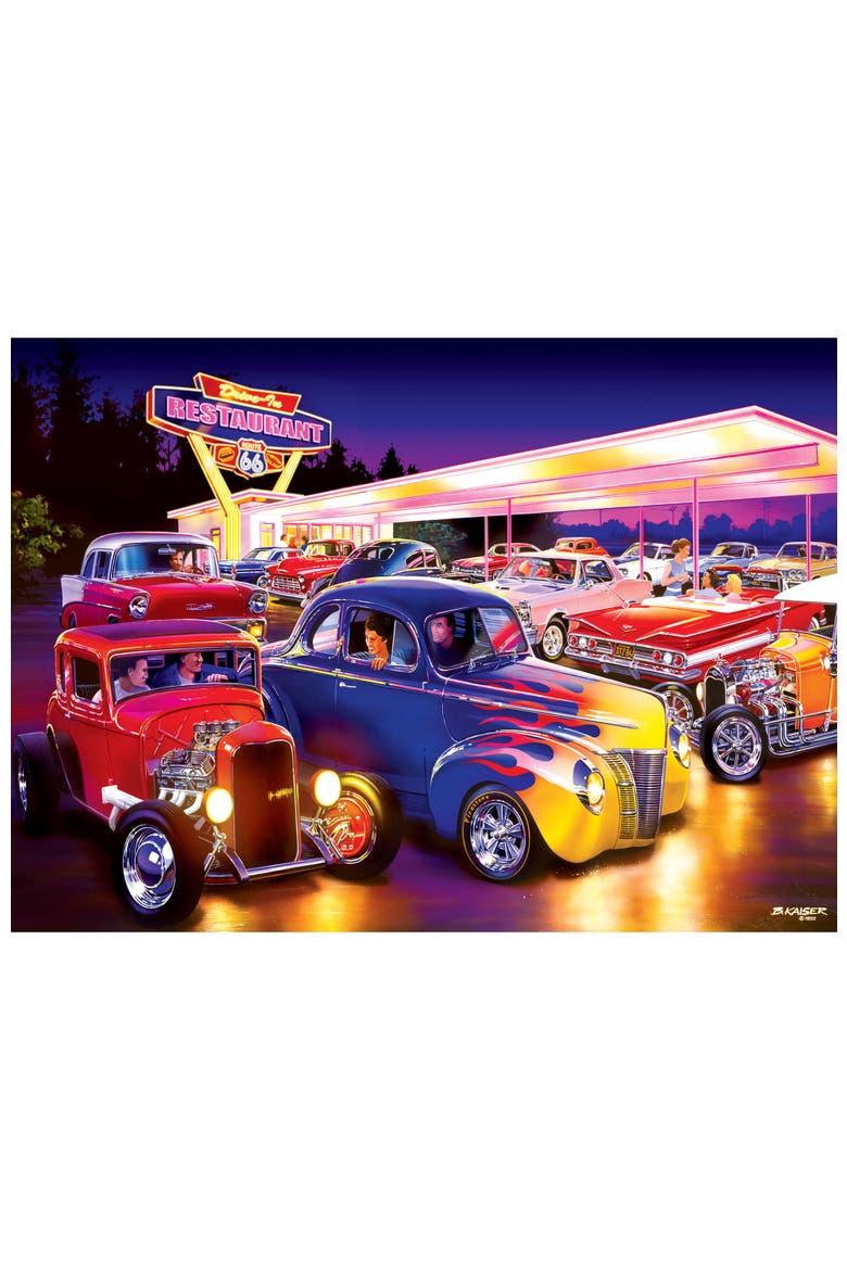 Friday Night Hot Rods 1000 Piece Puzzle, Alternate, color, Multicolor