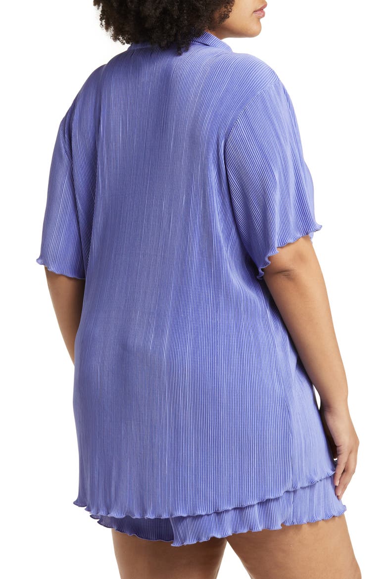 Plissé Short Pajamas, Alternate, color, PURPLE PERI