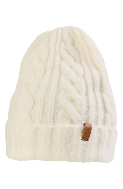 Airspun Cable Knit Wool Blend Cuffed Beanie