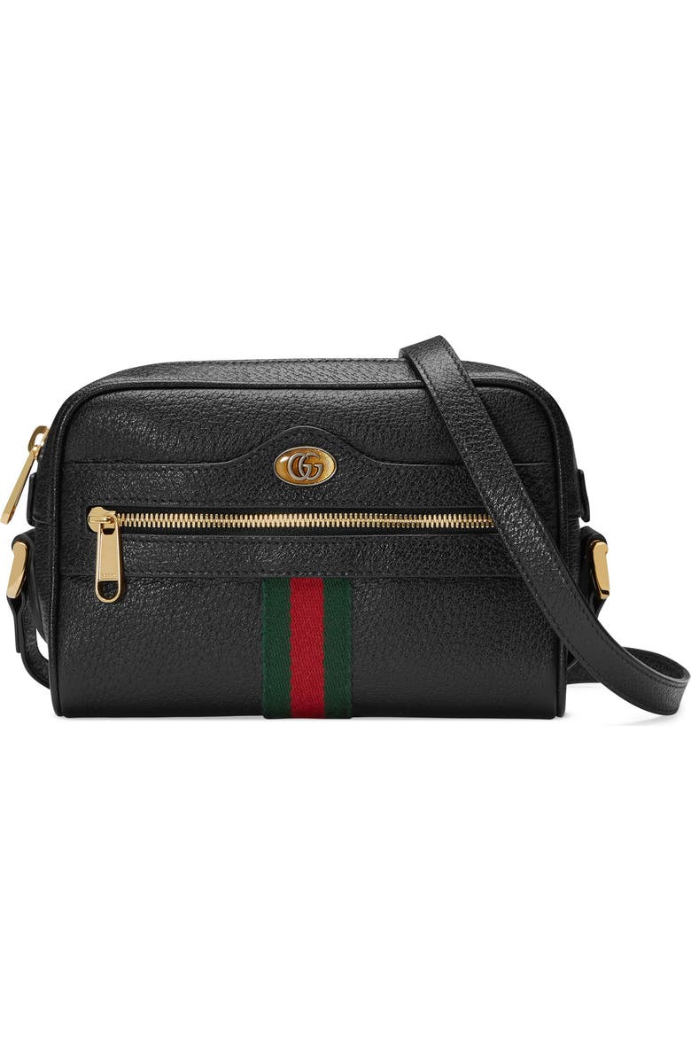 Gucci MiniMini Leather Crossbody Bag, Main, color,