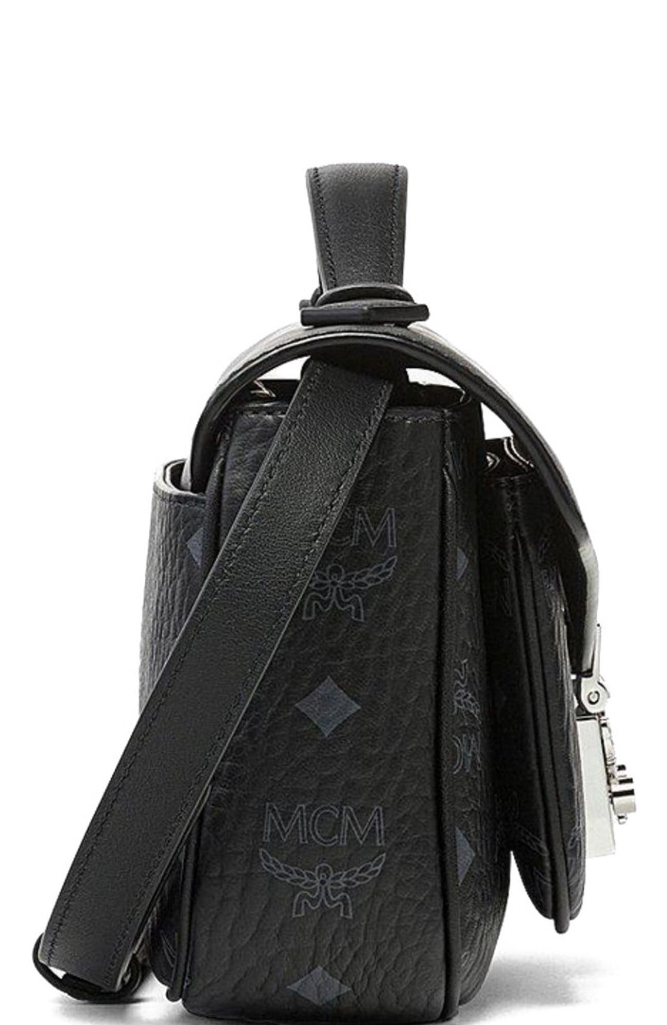 MCM Tracy Crossbody in Visetos, Alternate, color, Black
