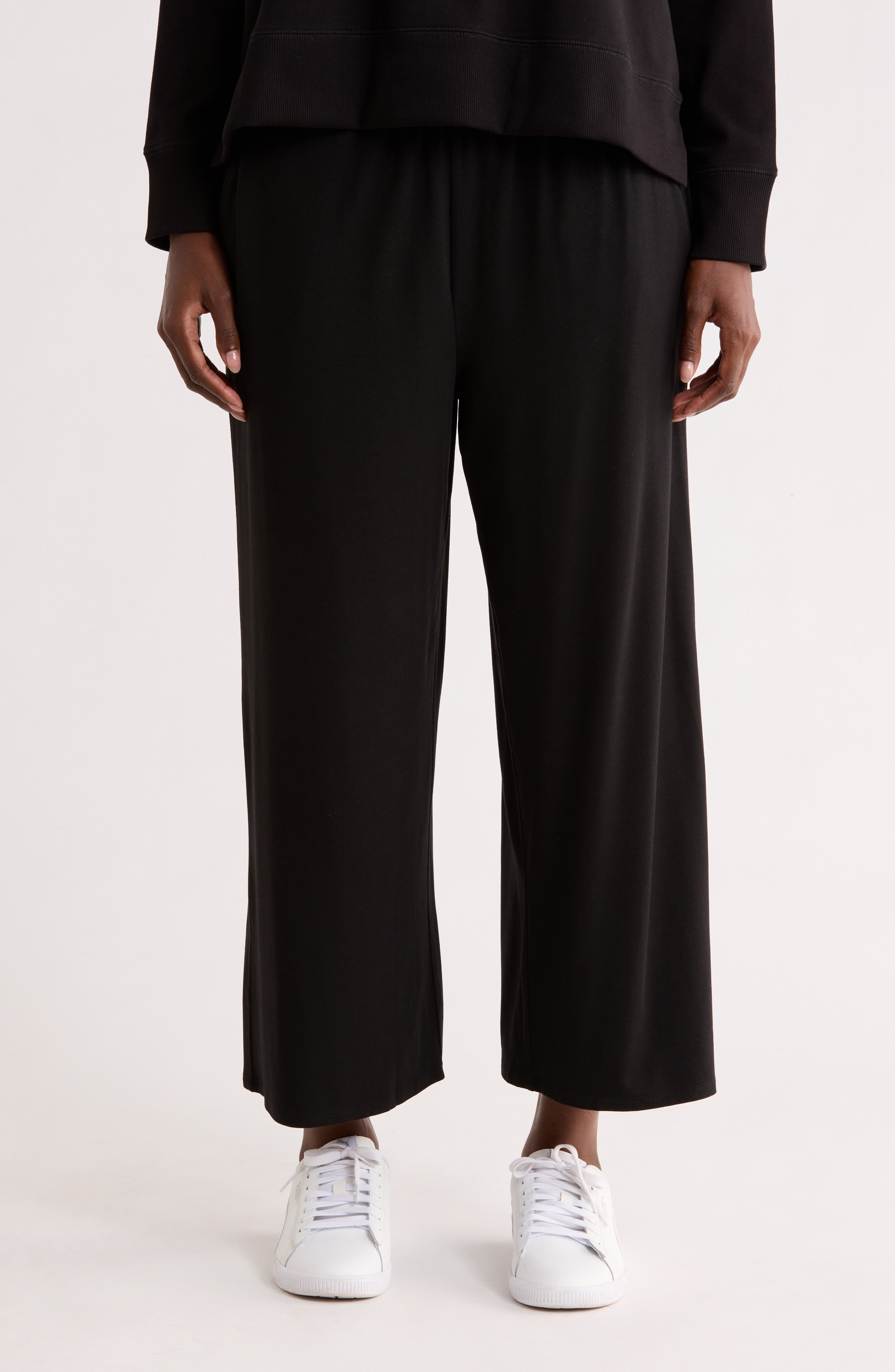 Eileen Fisher Pull-On Crop Wide Leg Pants
