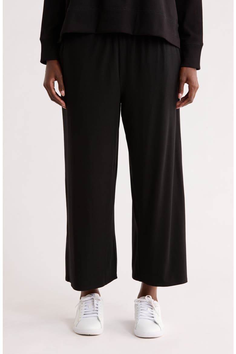 Pull-On Crop Wide Leg Pants, Main, color, BLACK